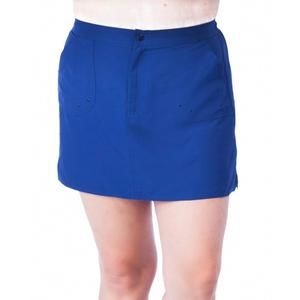 NEW MAXINE OF HOLLYWOOD solid woven board skirt - plus in max navy